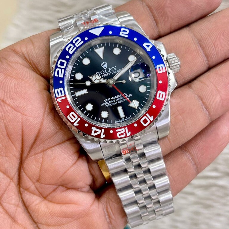 Rolex Pepsi Watch With Black Date Automatic For Men