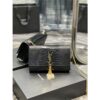 YSL Bag Kate Tassel Crocodile Skin Black Gold With Box & Dust Bag