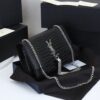 YSL Bag Kate Tassel Crocodile Skin Black Silve With Box & Dust Bag