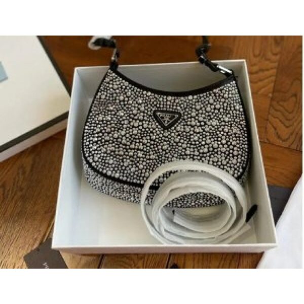 Prada Milano Handbag, Diamond with Original Box and Dust Bag, Black