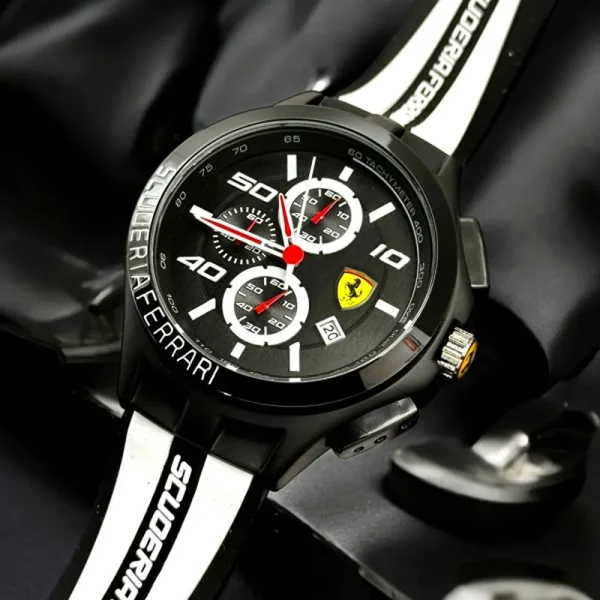 Luxurious Scuderia Ferrari Chrono Working Black Watch For Men (CS4661)