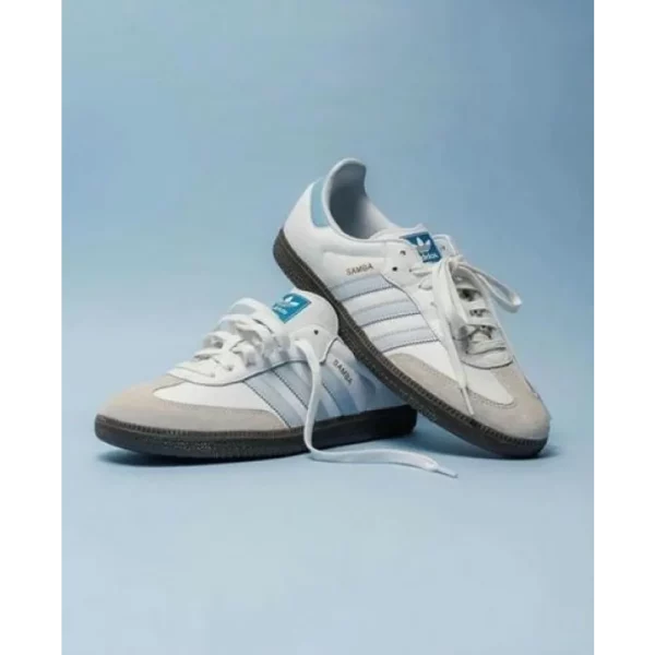 Premium Adidas Samba Halo Blue Shoes For Men With Brand Box (SUP5661)