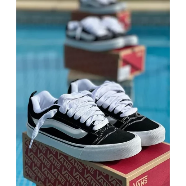 Premium Vans Knu Skool Black White Shoes For Men With Brand Box (SUP5454)