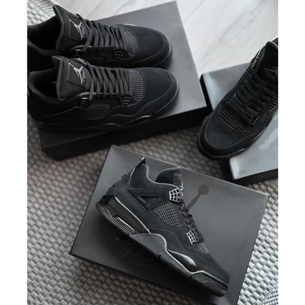 Premium Nike Air Jordan Retro 4 Black Cat Shoes For Men With Brand Box (SUP4206) - Image 2