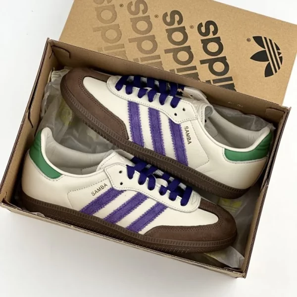 Premium Adidas Samba Core Purple Green Shoes For Men With Brand Box (SUP5411)