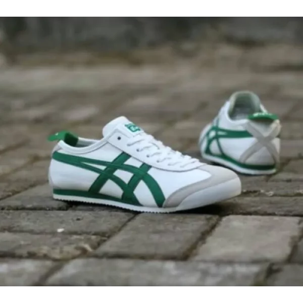 Premium Onitsuka Tiger Mexico 66 White Green Shoes For Men With Brand Box (SUP5574)