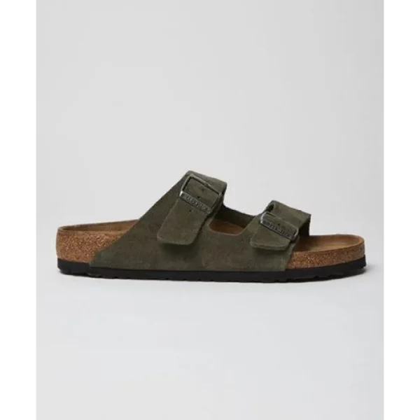 Premium Birkenstock Arizona Olive Green Suede Shoes (SFS1982)