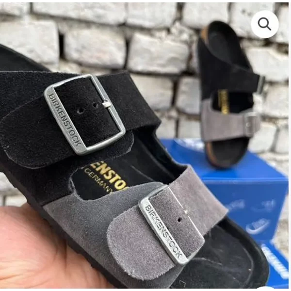 Premium Birkenstock Arizona black Grey Split Shoes (SFS1984)