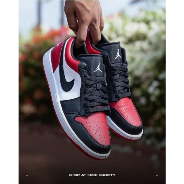 Imported Air Jordan 1 Low Bred Toe Shoes For Men (QT72) - Image 3