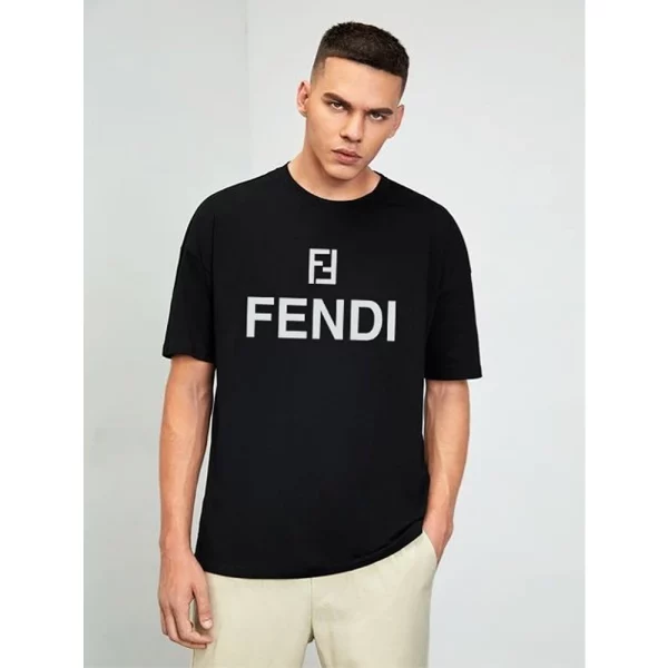 Imported Cotton Fendi T-shirt for Men,Black (WA2003)