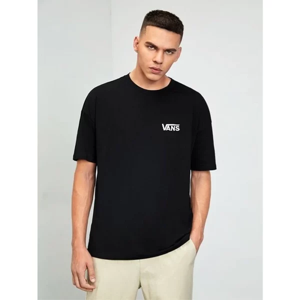 Imported Cotton Vans T-shirt for Men,Black (WA2030)