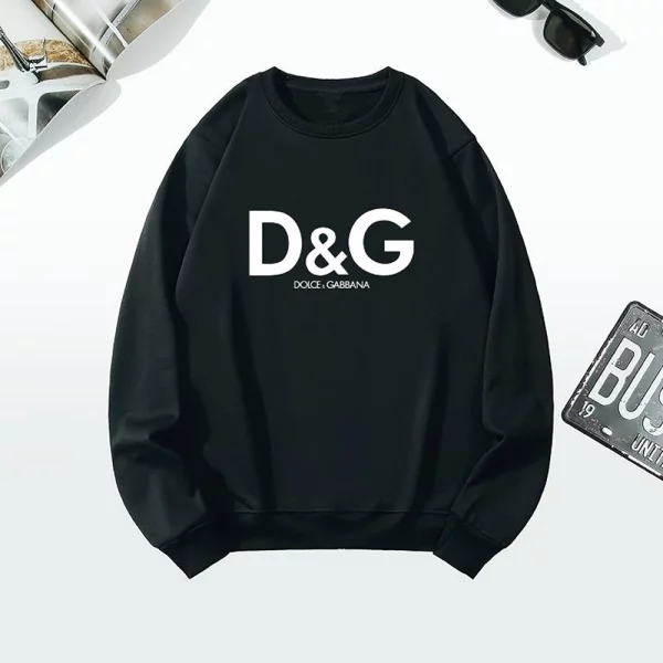 Premium Cotton Round Neck Dolce & Gabbana Sweatshirt for Men, Black (WA1005)