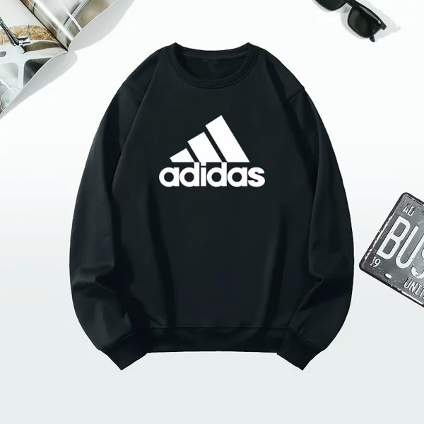 Premium Cotton Round Neck Adidas Sweatshirt for Men, Black (WA1027)