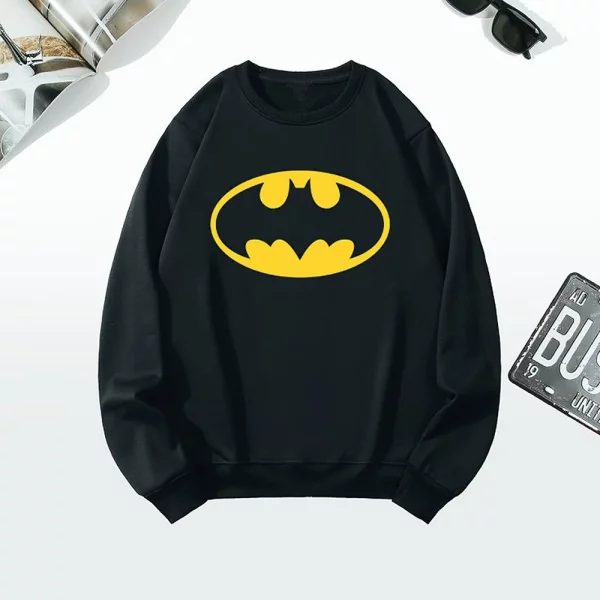 Premium Cotton Round Neck Batman Sweatshirt for Men, Black (WA1029)