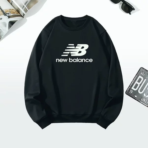 Premium Cotton Round Neck New Balance Sweatshirt for Men, Black (WA1031)