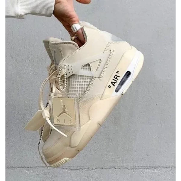 Premium Air Jordan 4 Sail White Shoes For Men (BS539) - Image 3