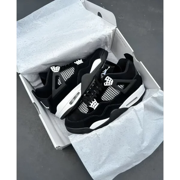 Premium Air Jordan Retro 4 Black White Thunder Shoes For Men (LAZ2265) - Image 4