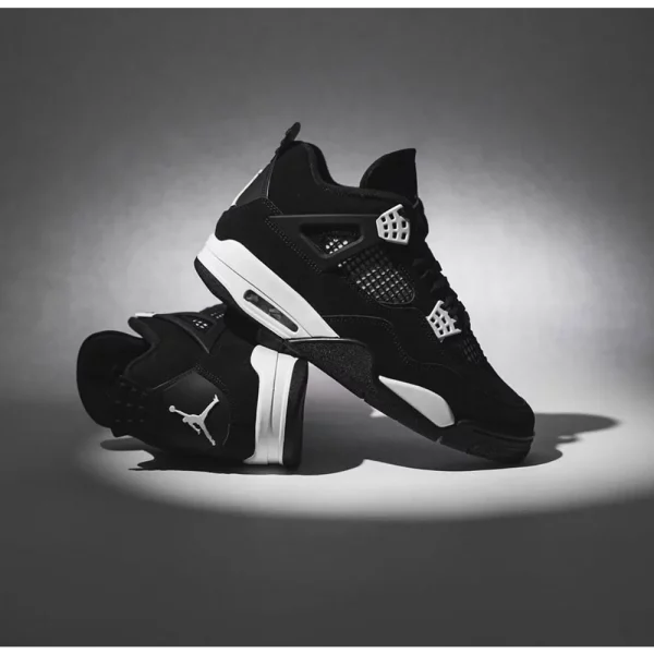 Premium Air Jordan Retro 4 Black White Thunder Shoes For Men (LAZ2265)