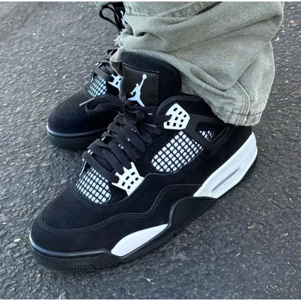 Premium Air Jordan Retro 4 Black White Thunder Shoes For Men (LAZ2265) - Image 5